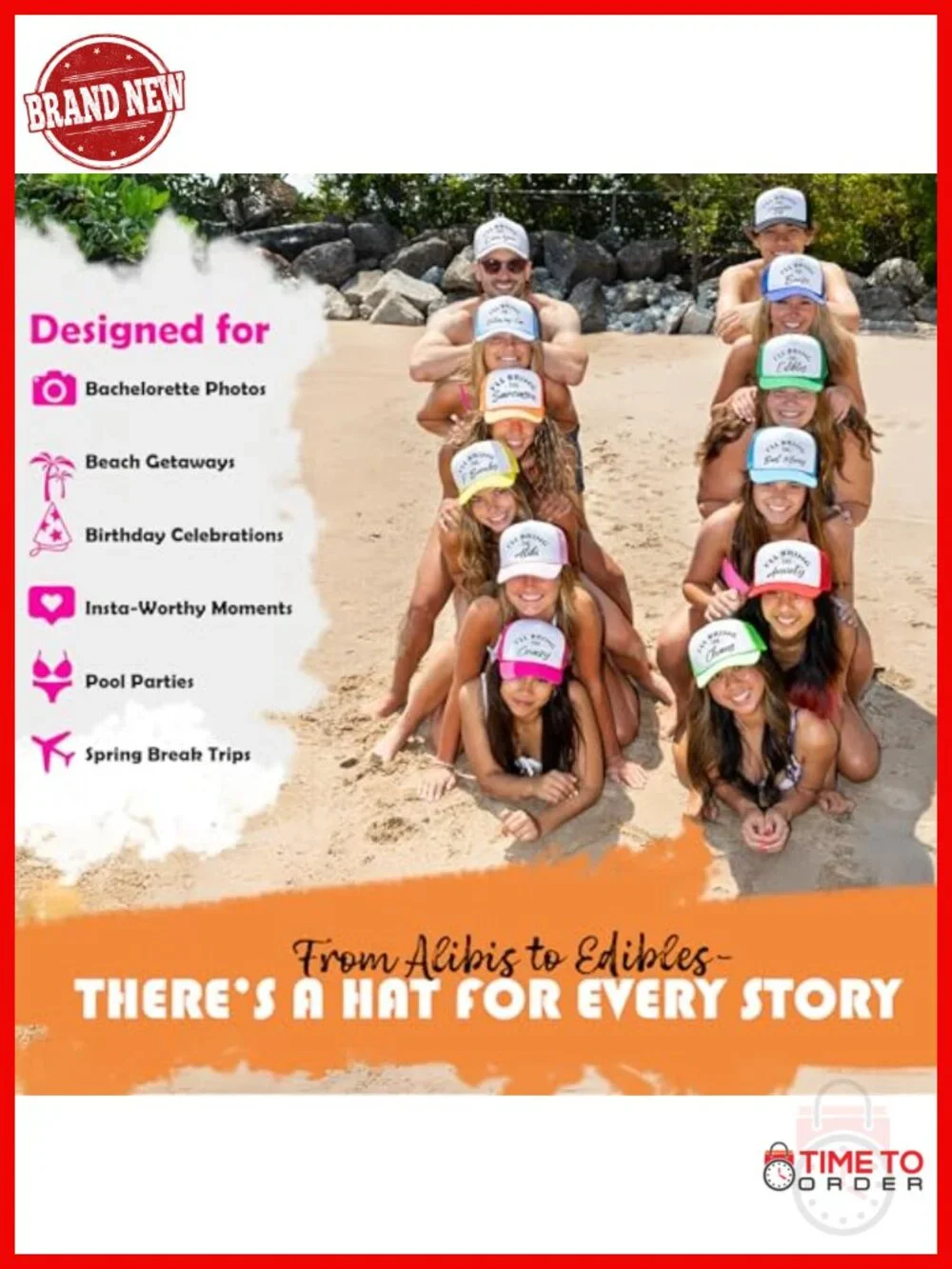 4-Pack Funny Trucker Hats for Bachelorette Party, Adult Humor, Adjustable Mesh